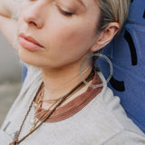 Patterned Hoop earrings in Silver