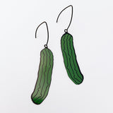 Pickle Earrings in Black/Green