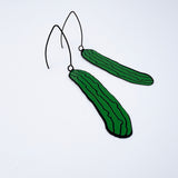 Pickle Earrings in Black/Green