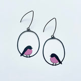 Midi Robin earrings in Pink/Black