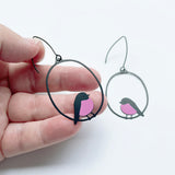 Midi Robin earrings in Pink/Black