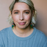 Rainbow Lorikeet earrings in Black/Rainbow