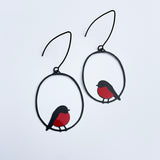 Midi Robin earrings in Red/Black