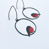 Midi Robin earrings in Red/Black