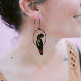 Red Tailed Black Cockatoo earrings