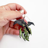 Regent Honeyeater earrings in Black/Yellow/Green