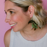 Regent Honeyeater earrings in Black/Yellow/Green