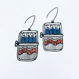 Sardine earrings in Black/Blue/Orange