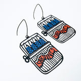 Sardine earrings in Black/Blue/Orange