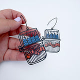 Sardine earrings in Black/Blue/Orange