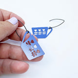 Mini Scandi Tea Cup Earrings in Cobalt Blue