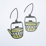 Midi Scandi Tea Pot earrings in Buttermilk