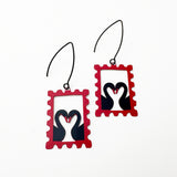 Midi Stamp earrings in Black Swans