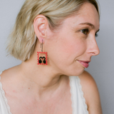 Midi Stamp earrings in Black Swans