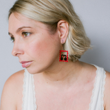 Midi Stamp earrings in Black Swans
