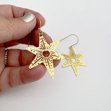 Midi Christmas Star earrings in Gold