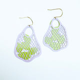 String Bag earrings in Lilac with Limes