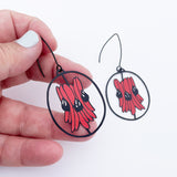 Midi Sturt Desert Pea Earrings in Red/Black