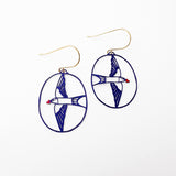 Midi Love Swallow earrings in Blue/Red