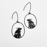 Midi Tasmanian Devil Earrings in Black/White