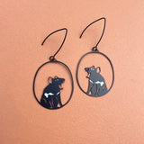 Midi Tasmanian Devil Earrings in Black/White