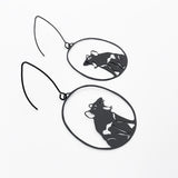 Midi Tasmanian Devil Earrings in Black/White