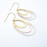 Midi Triple Oval earrings in Mixed Metals