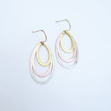 Midi Triple Oval earrings in Mixed Metals
