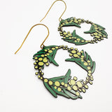 Wattle Wreath earrings in Black/Green/Yellow