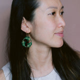 Wattle Wreath earrings in Black/Green/Yellow