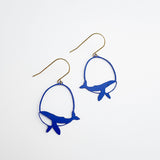 Mini Whale earrings in Blue