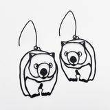 Wombat earrings in Black