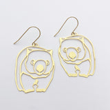 Wombat earrings in Gold