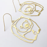 Wombat earrings in Gold