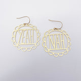 Yeah Nah earrings in Gold