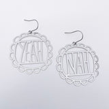 Yeah Nah earrings in Silver