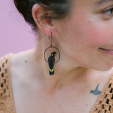 Yellow Tailed Black Cockatoo earrings