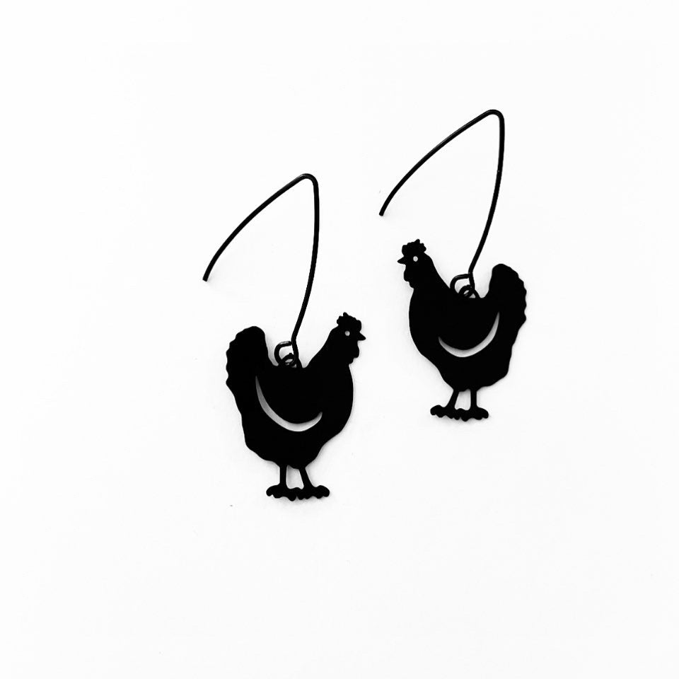 Mini Chicken Dangles in Black