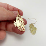 Mini Bee Dangles in Gold