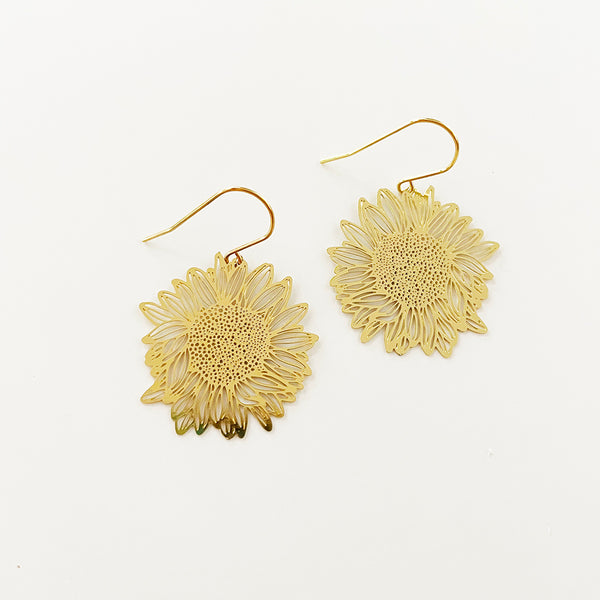 Sunflower gold deals earrings