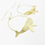 Whale earrings in Gold